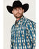 Image #2 - Wrangler Men's Checotah Long Sleeve Pearl Snap Western Shirt - Tall , Blue, hi-res
