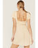 Wild Moss Women's Gingham Short Sleeve Mini Dress, Mustard, hi-res
