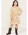 Image #2 - Hayden LA Girls' Floral Mini Dress , Mustard, hi-res