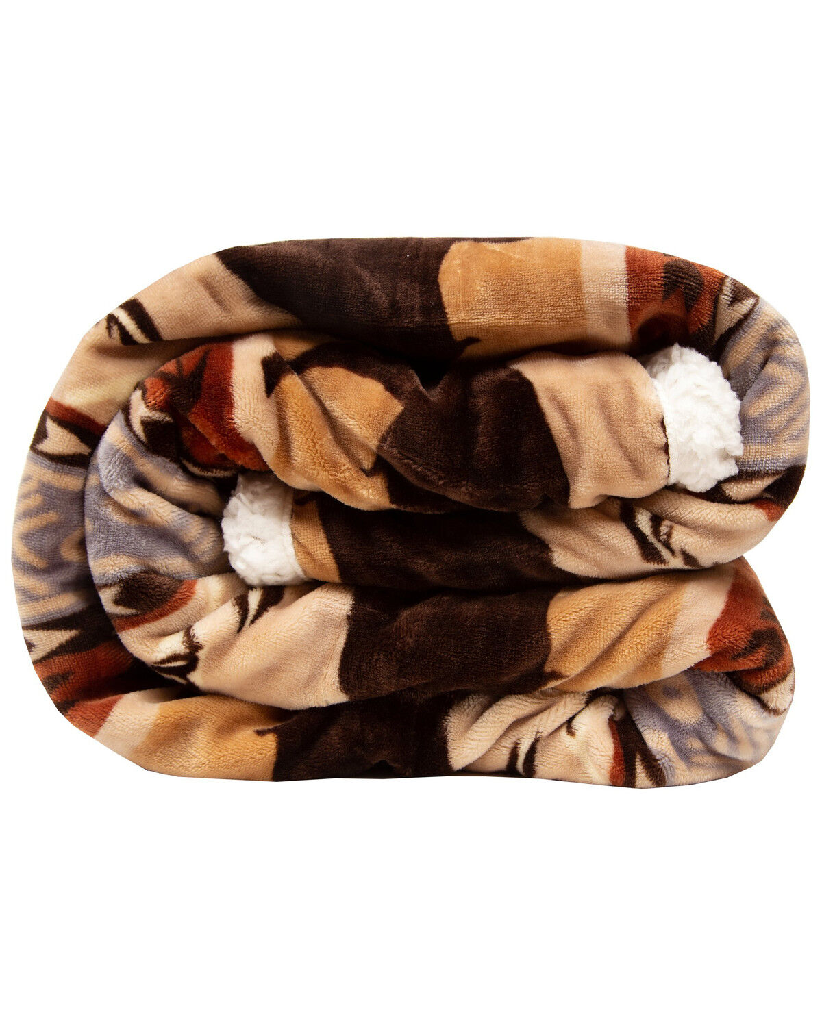Image #4 - Carstens Home Wrangler Buffalo Southwestern Sherpa Fleece Throw Blanket, Blue, hi-res