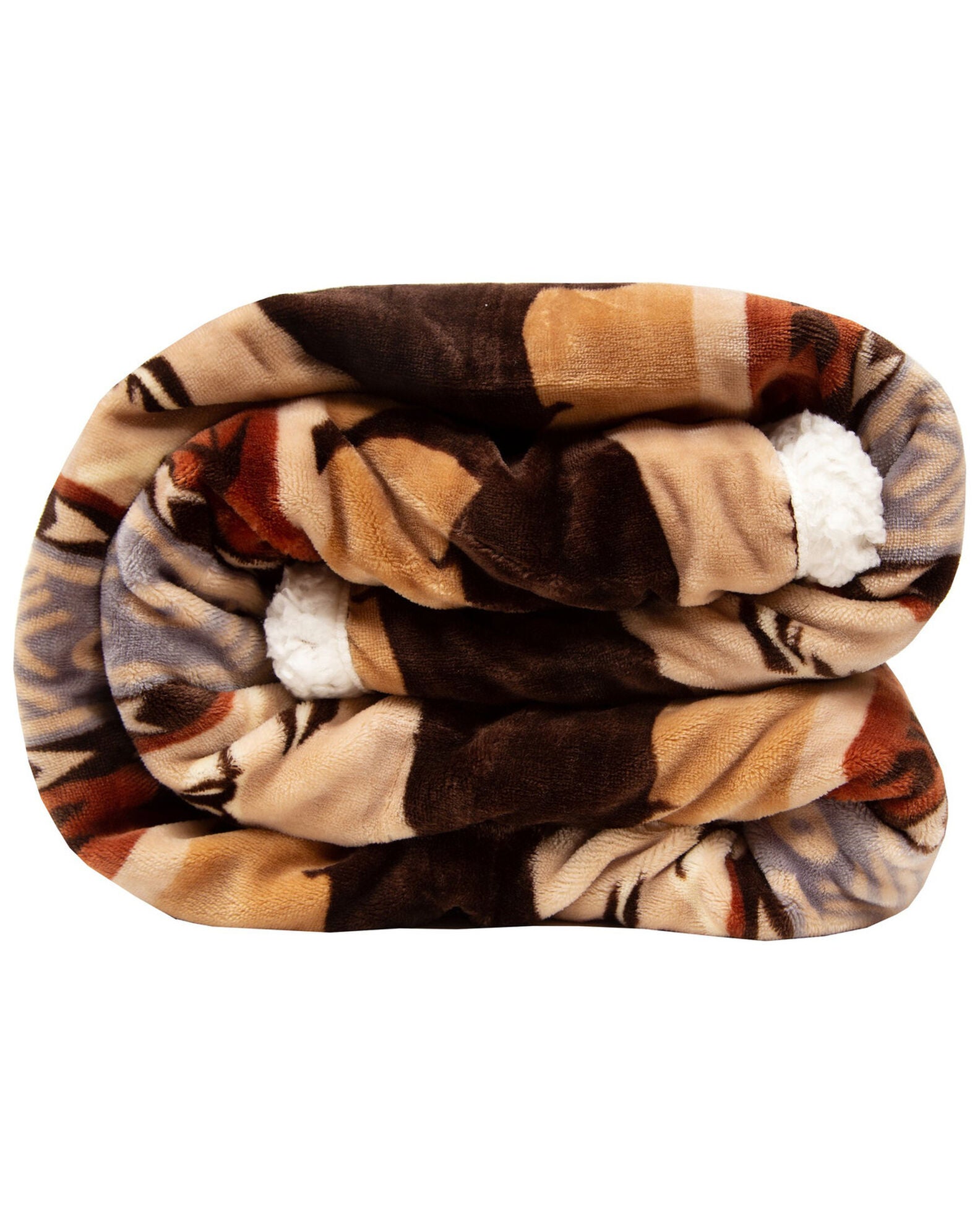 Carstens Home Wrangler Buffalo Southwestern Sherpa Fleece Throw Blanket