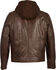 Image #2 - Milwaukee Leather Men's Zipper Front Leather Jacket w/ Removable Hood  , Brown, hi-res