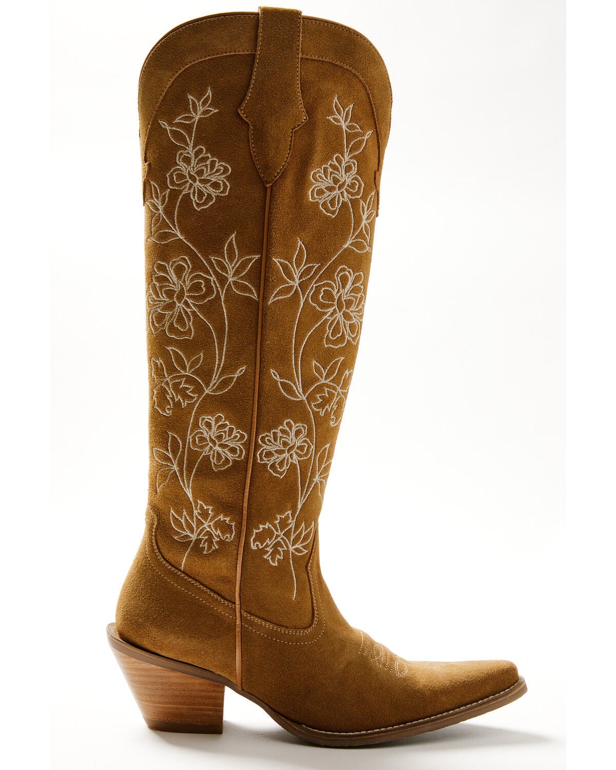 Image #2 - Shyanne Women's Flora Suede Tall Western Boots - Snip Toe, Tan, hi-res