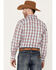 Wrangler Men's Plaid Long Sleeve Pearl Snap Western Shirt, Red, hi-res