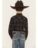 Image #4 - Roper Boys' Plaid Print Long Sleeve Snap Stretch Western Shirt, Black, hi-res