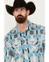 Image #2 - Rock & Roll Denim Men's Southwestern Print Long Sleeve Pearl Snap Stretch Western Shirt, Turquoise, hi-res