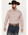 Ariat Men's Team Damion Southwestern Plaid Print Long Sleeve Button-Down Western Shirt , Peach, hi-res