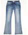 Image #2 - Shyanne Girls' Light Embroidered Faux Flap Pocket Bootcut Jeans, Blue, hi-res