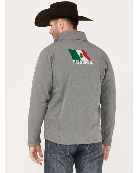 Image #3 - Cowboy Hardware Men's Fuerte Mexico Flag Softshell Jacket, Dark Grey, hi-res