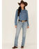Image #1 - Wrangler Women's Light Wash Mid Willow Ultimate Riding Bootcut Jeans, Blue, hi-res