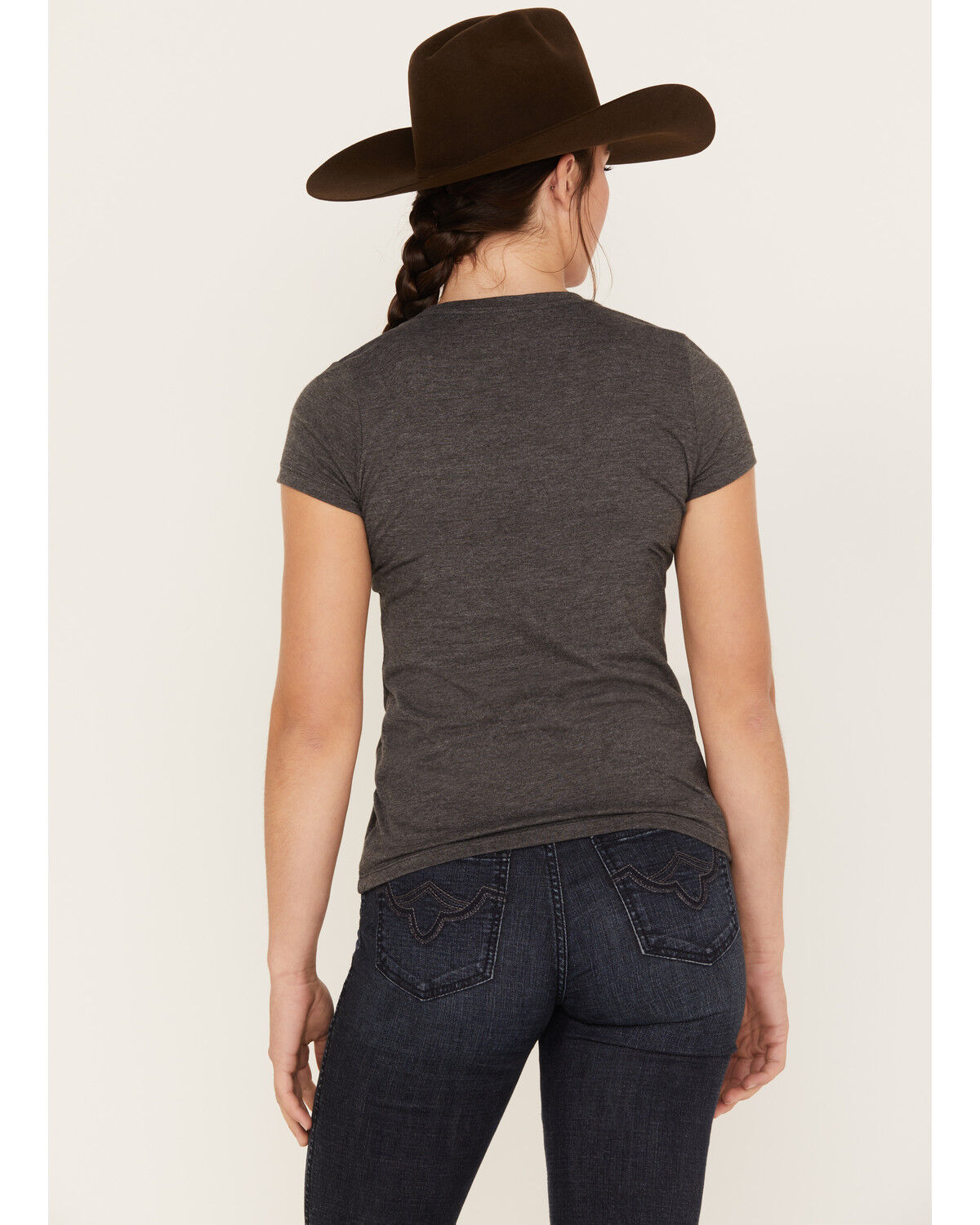 Image #4 - RANK 45® Women's Rise and Ride Short Sleeve Graphic Tee, Charcoal, hi-res