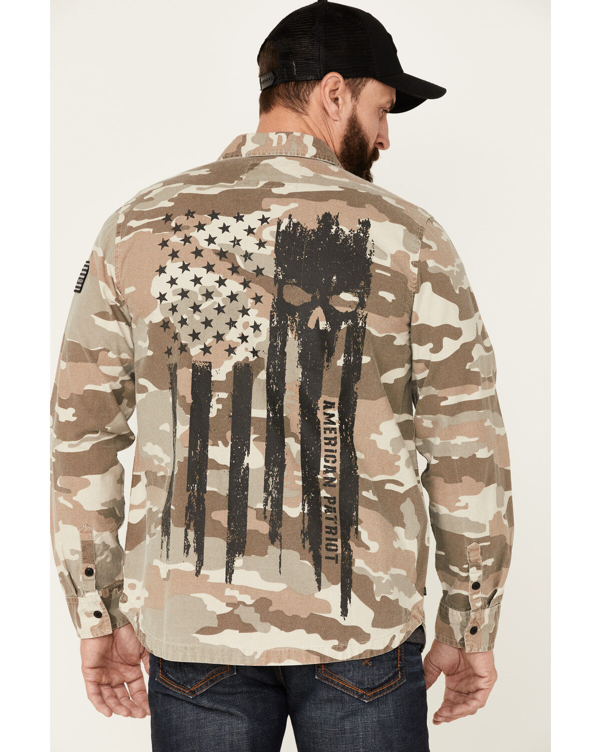Image #4 - Howitzer Men's Armory Camo Print Long Sleeve Button-Down Shirt, Cream/brown, hi-res