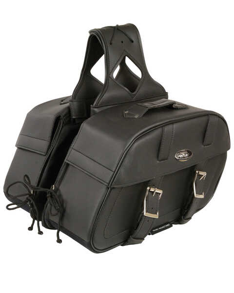Milwaukee Leather Zip-Off Throw Over Rounded Saddle Bag, Black, hi-res