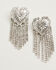 Image #2 - Lainey Wilson Women's Heart Concho Fringe Earrings, Silver, hi-res