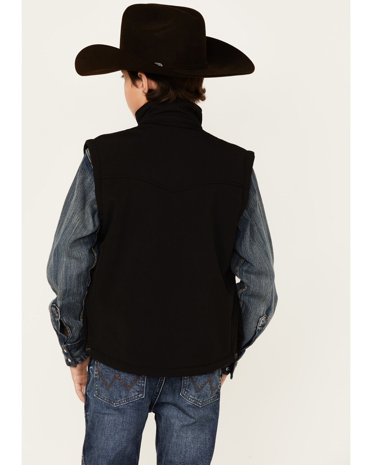 Image #3 - STS Ranchwear Boys' Black Youth Barrier Softshell Vest , , hi-res