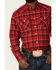 Rodeo Clothing Men's Red Large Plaid Long Sleeve Snap Western Flannel Shirt , Red, hi-res