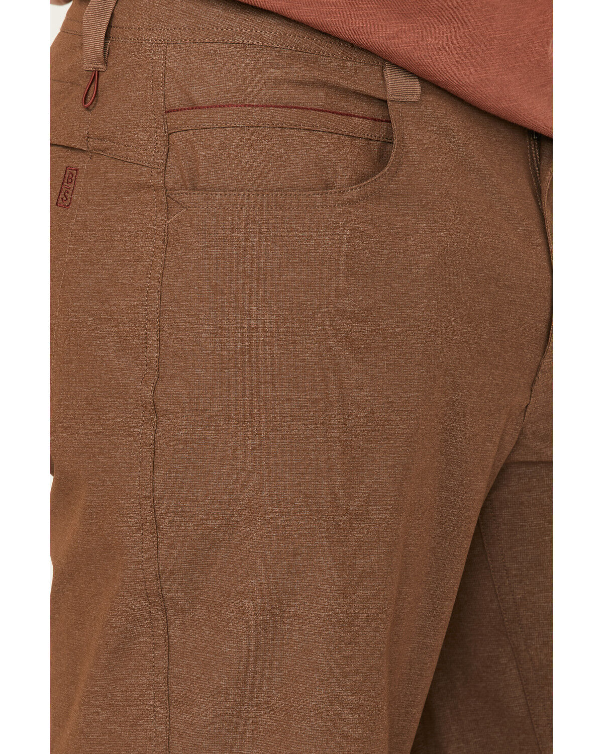 Image #2 - Brothers and Sons Men's Stretch Ripstop Brown Slim Straight Cargo Shorts, Brown, hi-res
