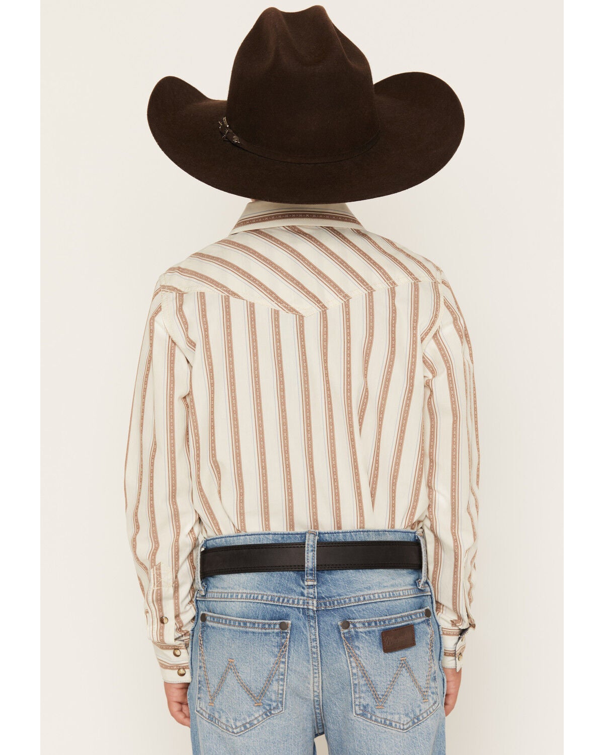 Image #4 - Cody James Boys' Trigger Striped Print Long Sleeve Snap Western Shirt, Cream, hi-res