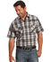 Image #1 - Jack Daniel's Men's Plaid Print Traditional Logo Short Sleeve Western Shirt , Black, hi-res