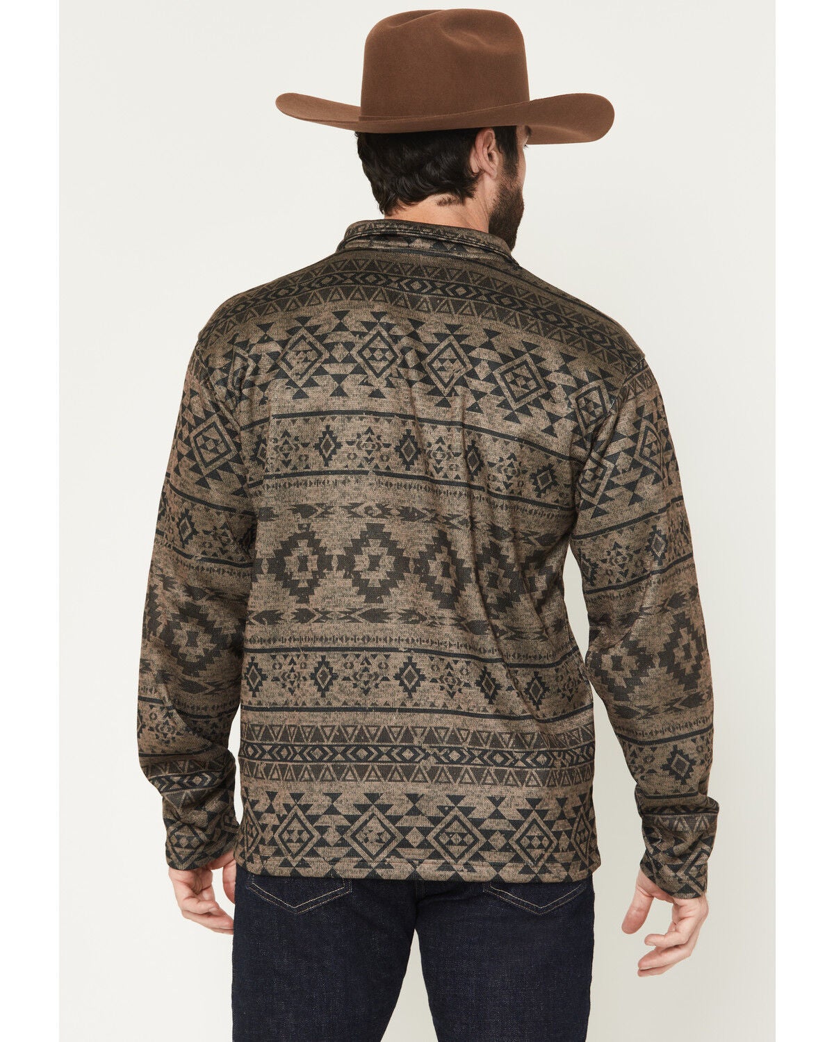 Image #4 - Ariat Men's Caldwell 1/4 Button-Down Pullover Sweater, Brown, hi-res