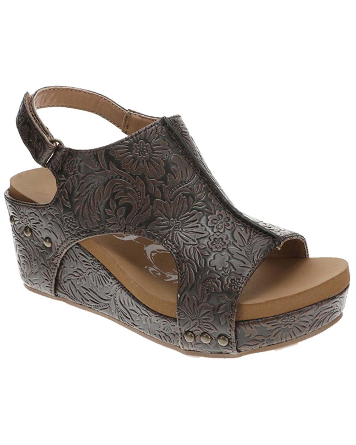 Very G Women's Isabella 3 Tooled Sandals, Brown, hi-res
