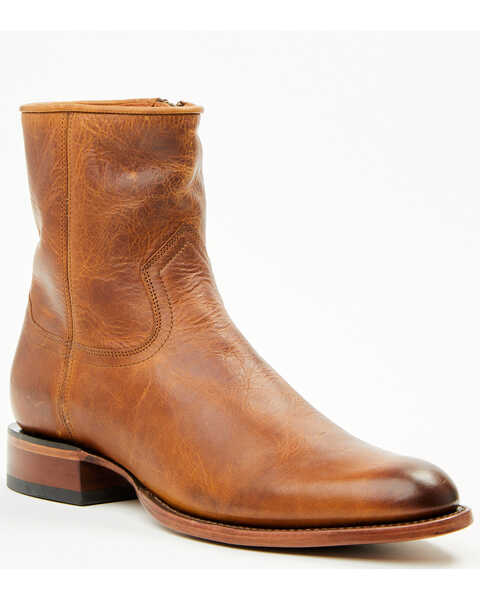 Image #1 - Moonshine Spirit Men's Pancho 8" Zipper Western Boot - Medium Toe, Brown, hi-res