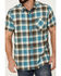 Image #3 - Brothers and Sons Men's Bonner Plaid Print Short Sleeve Button Down Western Shirt, Light Blue, hi-res