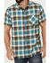 Image #3 - Brothers and Sons Men's Bonner Plaid Print Short Sleeve Button Down Western Shirt , Light Blue, hi-res