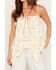 Image #3 - Wild Moss Women's Floral Print Lace Tank Top, Ivory, hi-res