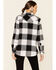 Image #4 - Wrangler Women's Buffalo Plaid Print Long Sleeve Snap Western Flannel Shirt , Black/white, hi-res