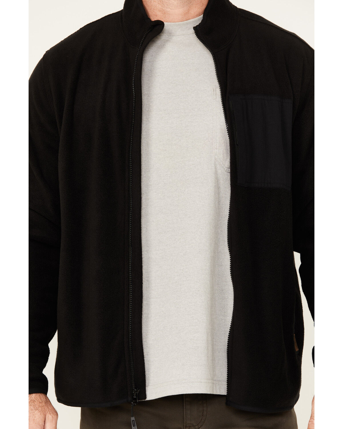 Image #3 - Lucky Brand Workwear Men's Solid Polar Fleece Jacket, Black, hi-res