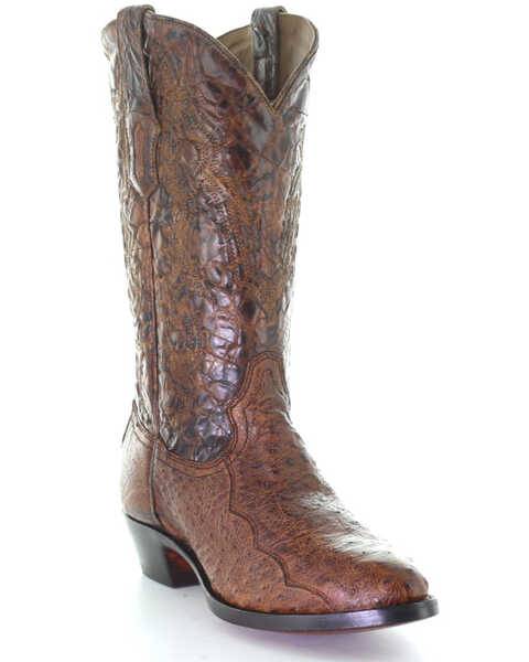 Corral Men's Exotic Ostrich Western Boots - Round Toe, Cognac, hi-res