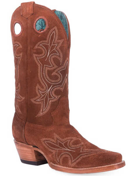 Image #1 - Corral Women's Shedron Suede Western Boots - Square Toe , Brown, hi-res