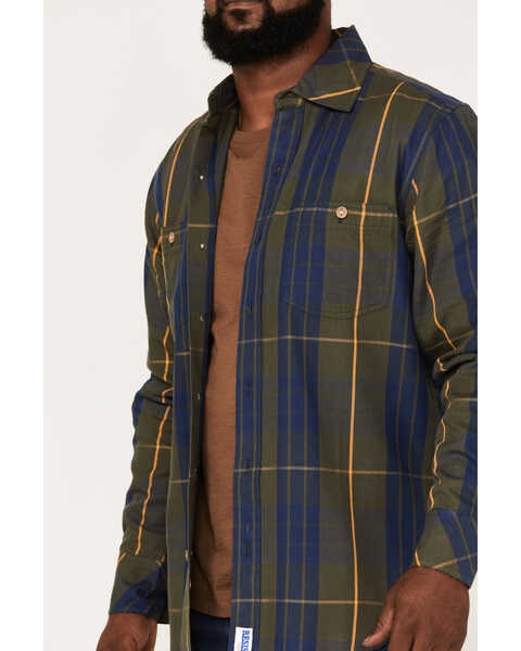 Image #3 - Resistol Men's Longmont Large Plaid Button Down Western Shirt , Olive, hi-res
