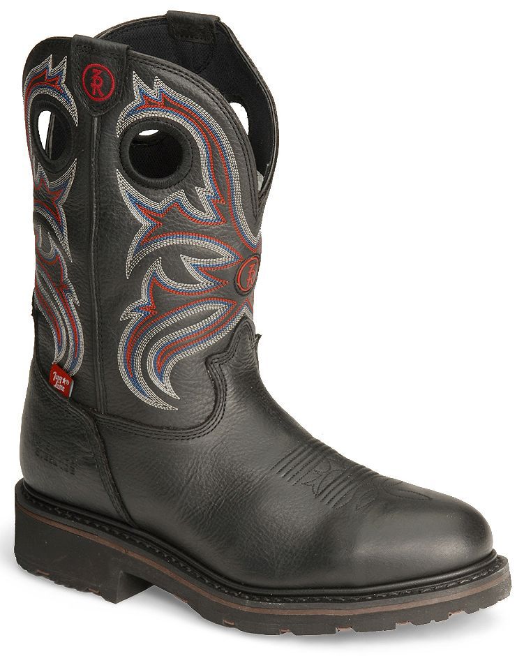 black steel toe cowboy boots