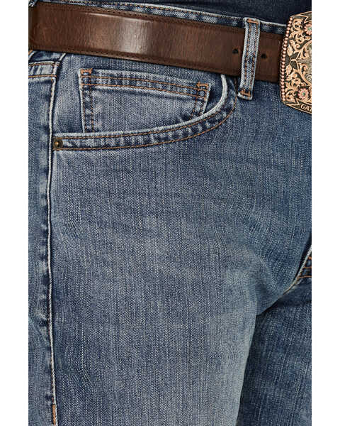 Image #2 - Rock & Roll Denim Men's Double Barrel Medium Vintage Wash Stackable Bootcut Stretch Denim Jeans, Medium Wash, hi-res