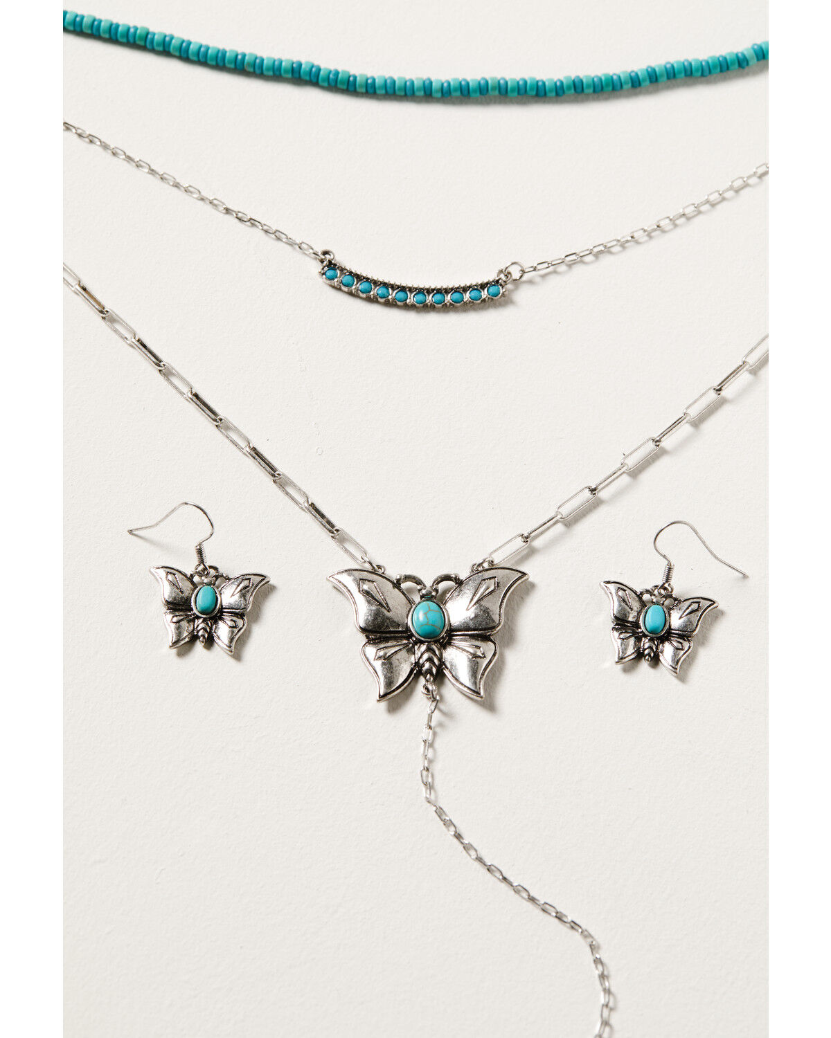 Image #2 - Shyanne Women's Wildflower Bloom Butterfly Concho Jewelry Set - 2 Piece, Silver, hi-res