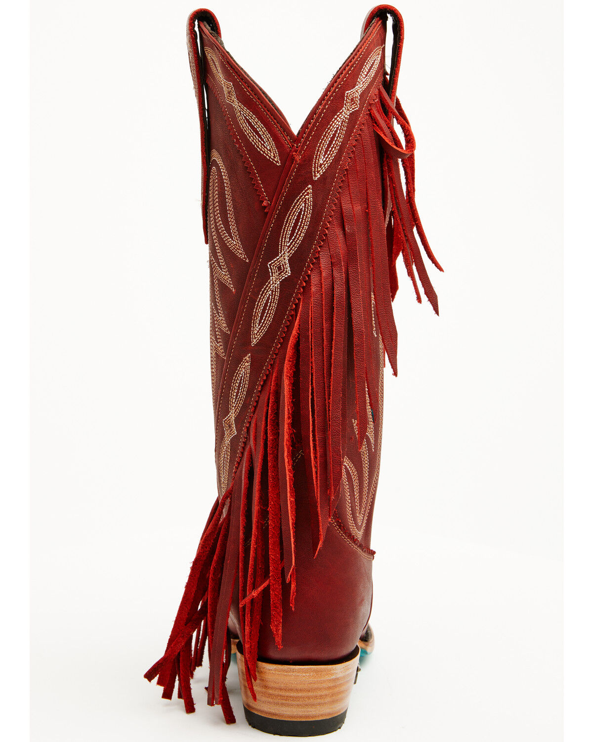 Image #5 - Lane Women's Senita Falls Fringe Tall Western Boots - Snip Toe, Ruby, hi-res