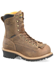 Carolina Men's Driller Waterproof Logger Boots - Composite Toe, Brown, hi-res