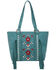 Montana West Women's Wrangler Floral Tote Bag, Turquoise, hi-res