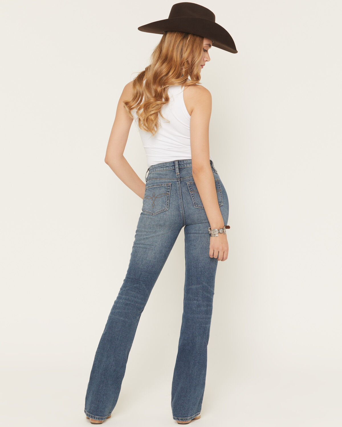 Image #3 - Shyanne Women's Ivy Medium Wash High Rise Bootcut Stretch Denim Jeans, Medium Wash, hi-res