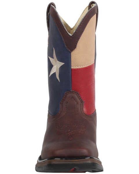 Image #4 - Durango Boys' Texas Flag Western Boots - Square Toe, Brown, hi-res