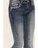Image #4 - Grace In LA Women's Medium Wash Faux Flap Pocket Mid Rise Bootcut Stretch Denim Jeans, Medium Wash, hi-res