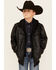 Image #1 - Urban Republic Boys' Faux Leather Hooded Bomber Jacket, Black, hi-res