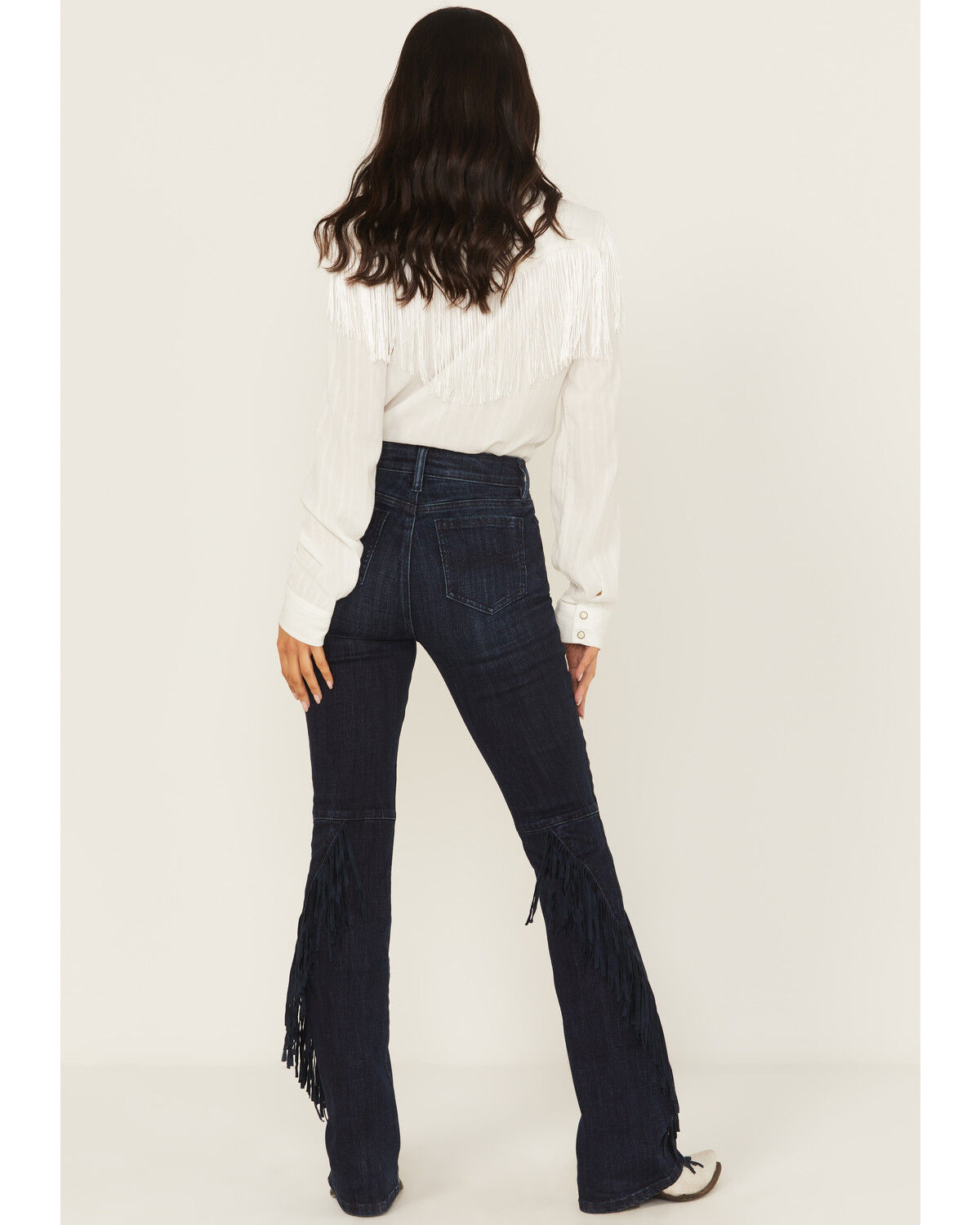 Image #3 - Idyllwind Women's Allessio Dark Wash High Rise Fringe Bootcut Super Stretch Denim Jeans, Dark Wash, hi-res