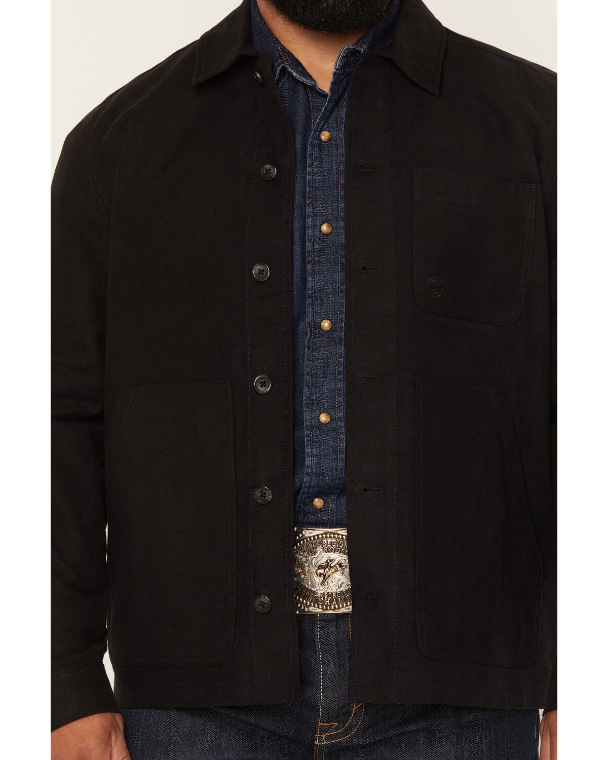 Image #3 - Cody James Men's El Paso Unlined Moleskin Chore Coat, Black, hi-res