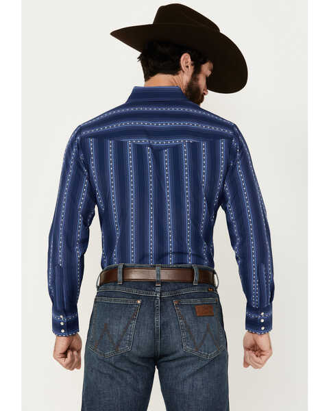 Image #4 - Ely Walker Men's Southwestern Striped Print Long Sleeve Pearl Snap Western Shirt - Big, , hi-res
