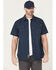 Image #1 - Lucky Brand Workwear Men's Slub Canvas Short Sleeve Button-Down Work Shirt, Blue, hi-res