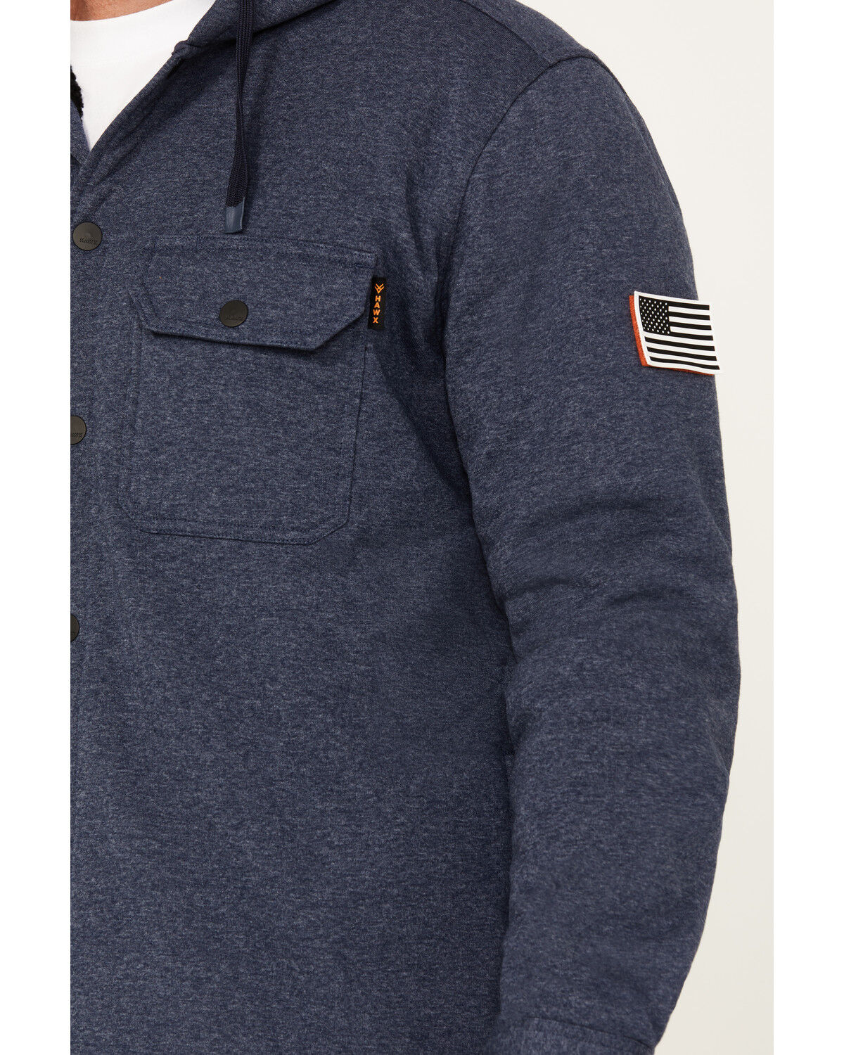 Image #3 - Hawx Men's Racine Hooded Shirt Jacket, Navy, hi-res