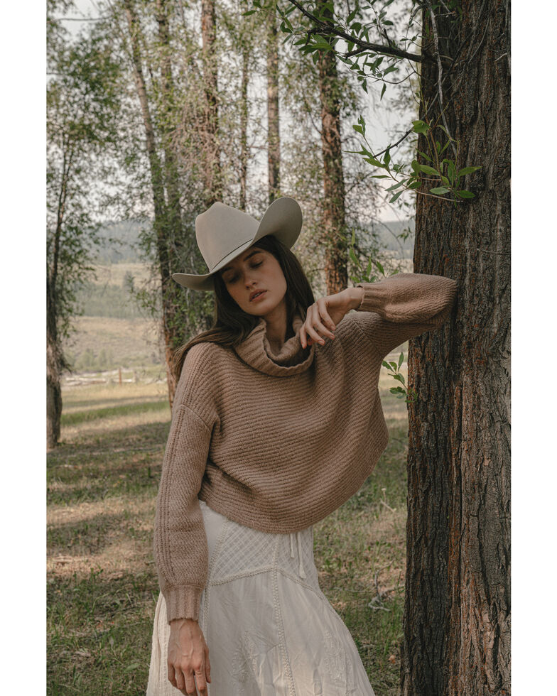 Revel Women's Open Back Sweater, Camel, hi-res